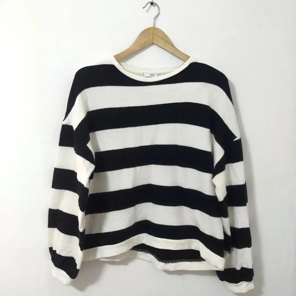 MANGO Striped Oversized Knit Sweater - Picture 1 of 6